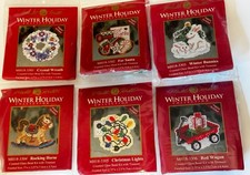 Mill Hill Winter Holiday collection Full Set Six Magnetic Bead Stitch Kits-2013