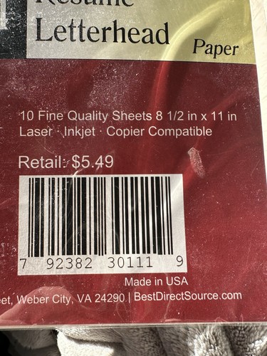 Lebenslauf Briefbögen Deckblätter Kopierpapier 8,5x11 10 Stück à 10 Laserdrucker - Bild 3 von 4