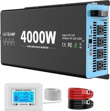 4000W 12V Pure Sine Wave Power Inverter LCD Remote 8000W Peak