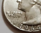 1963 Washington Quarter • 90% Silver • Good Luster Motto Anomaly • X33