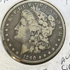 1890-CC MORGAN SILVER DOLLAR VF/XF details hard find not cleaned