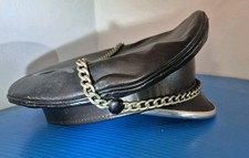 Motorcyle Newsboy Cap Vintage Leather Hat Eagle Men's  7+1/4"