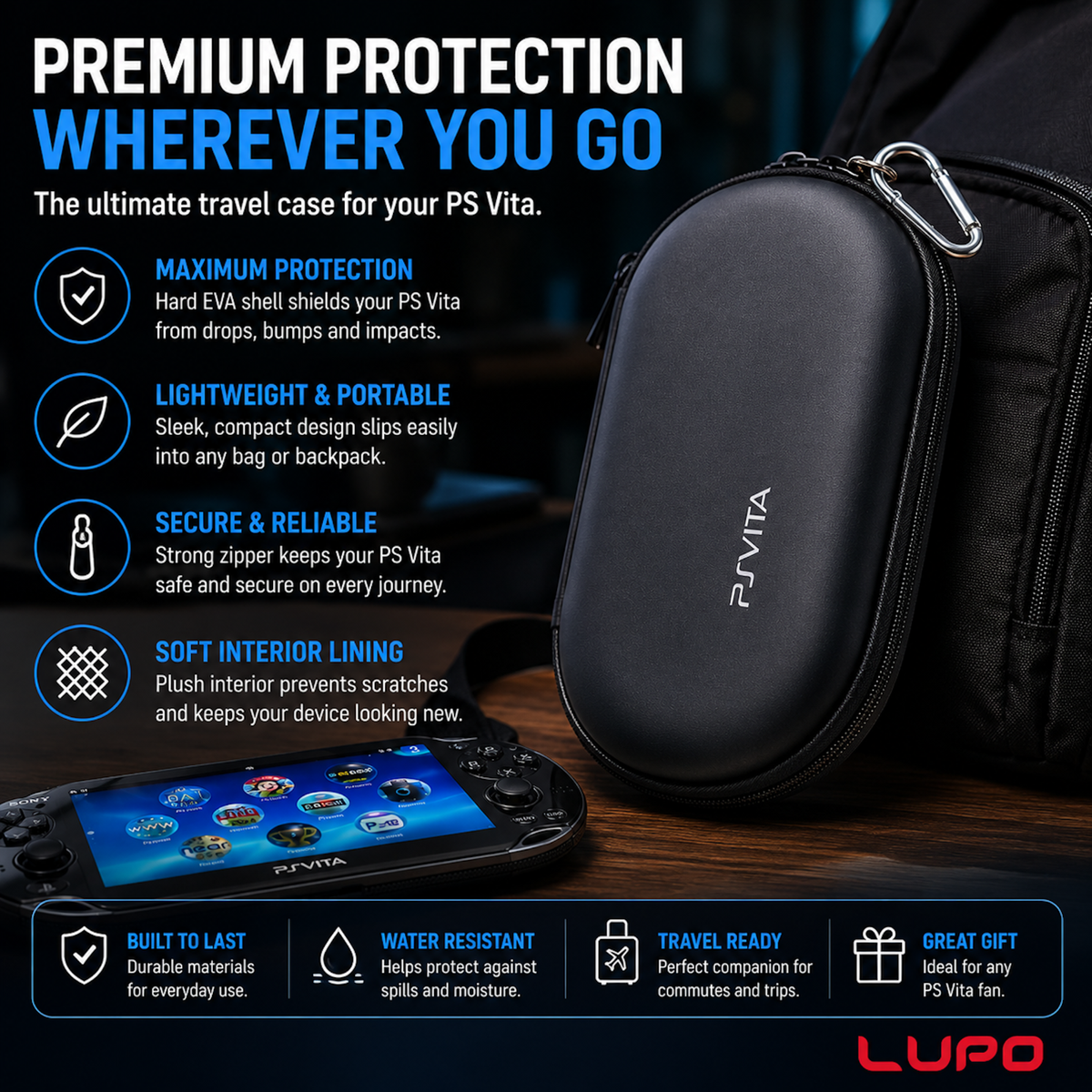 PS Vita PSP Slim Hard Case Protective Cover Carry Bag Pouch 1000