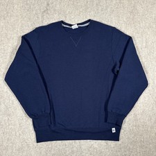 Vintage Russell Athletic Sweatshirt Medium Navy Fleece Crewneck USA Pullover
