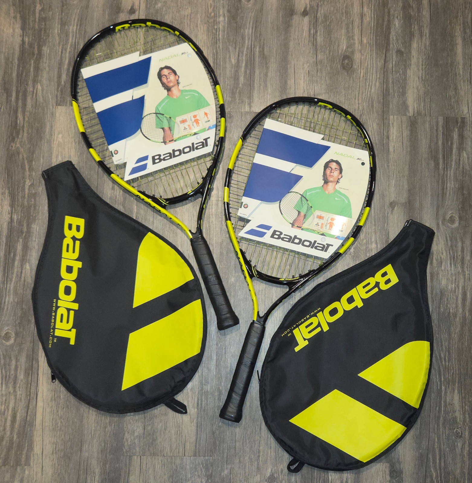 Set of 2 Brand New Babolat Nadal Jr. 23" Tennis Racquets, w/