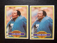 Carl Eller     1980 Topps Football    LOT OF 2    Seattle Seahawks    CARD #189
