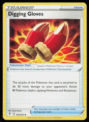 Digging Gloves 145/203 Uncommon Evolving Skies Pokemon Near Mint