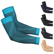 Compression Arm Sleeves Pair Firm 20-30mmHg Graduated Compression Full Arm ...