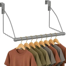 HOLDN’ STORAGE Over The Door Hanger - Rack Hangers for Clothes - Gray 