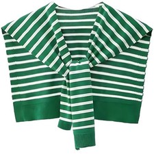 Sweater Shawl Wraps for Women Sweater Knitted Knotted Shawls Travel Green/White
