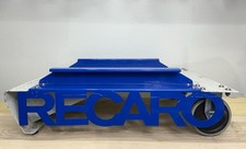 Recaro Vintage Seat Display Metal Handling Cart Blue Silver