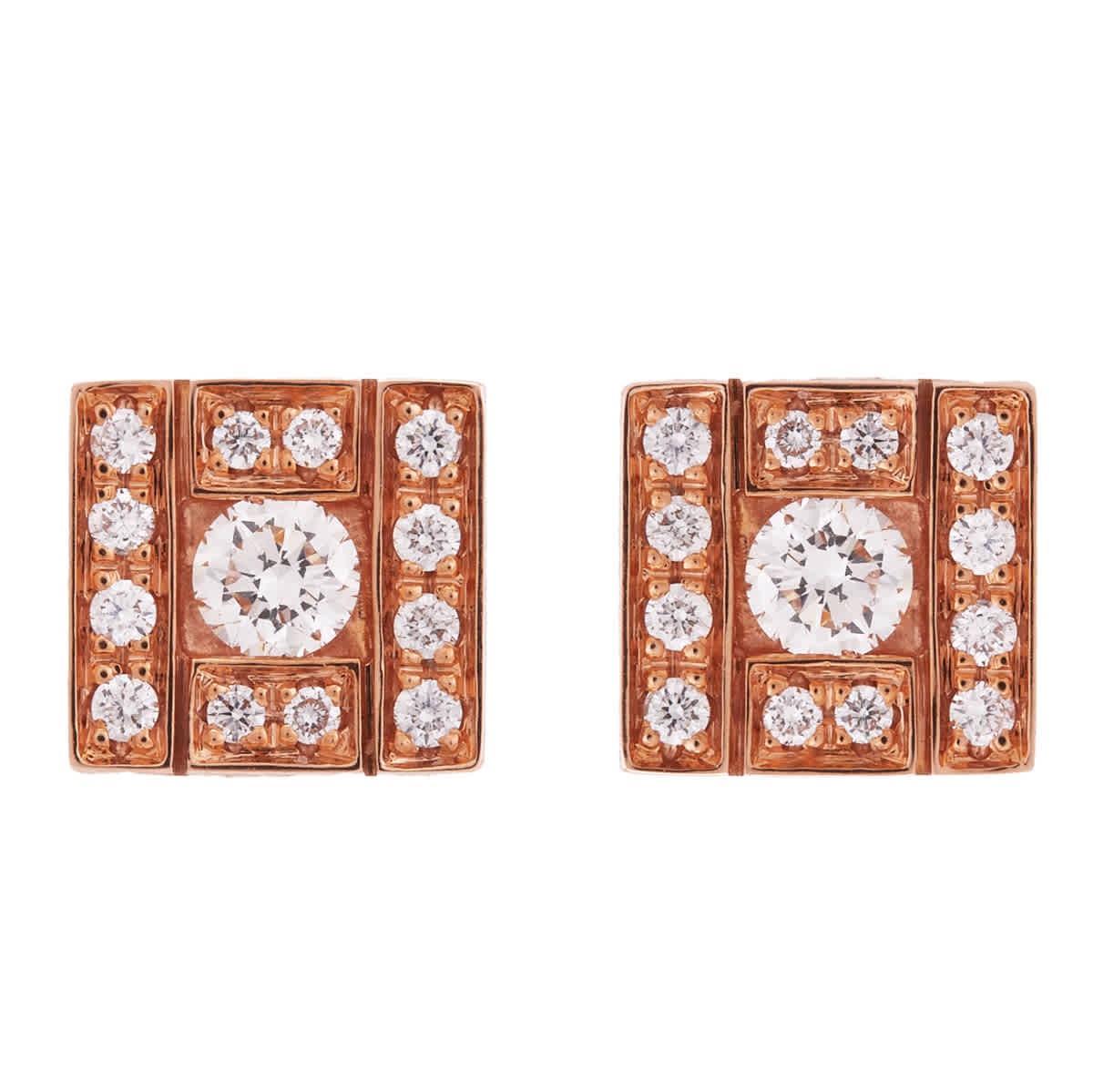 Серьги с бриллиантами Damiani Belle Epoque из розового золота 18 карат с бриллиантами 030 карата 315090₽