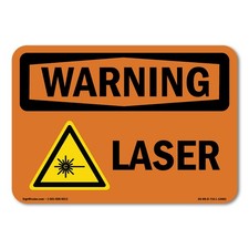 Laser ANSI OSHA ANSI Warning Sign Metal Plastic Decal