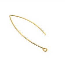 25 Pcs 45X15mm Earring Finding 18k Gold Plated Ear Wire Components