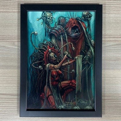 DARK MECHANICUM FRAMED ART SERVO SKULL MECHANICUM MAGOS SCRIBE WARHAMMER 40K
