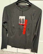 Spyder Active Top Women Size MEDIUM BLACK Long Sleeve Zipper Pocket Stretch NWT