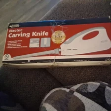 Kitchen Gourmet Electric Carving Knife Stainless Double Blades Corded NOS