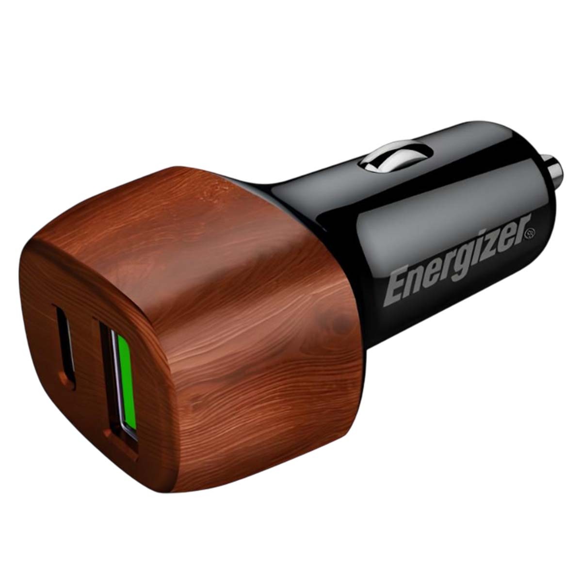 Chargeur allume-cigare USB-C et USB-A 38W noir discret pour recharge rapide de smartphone