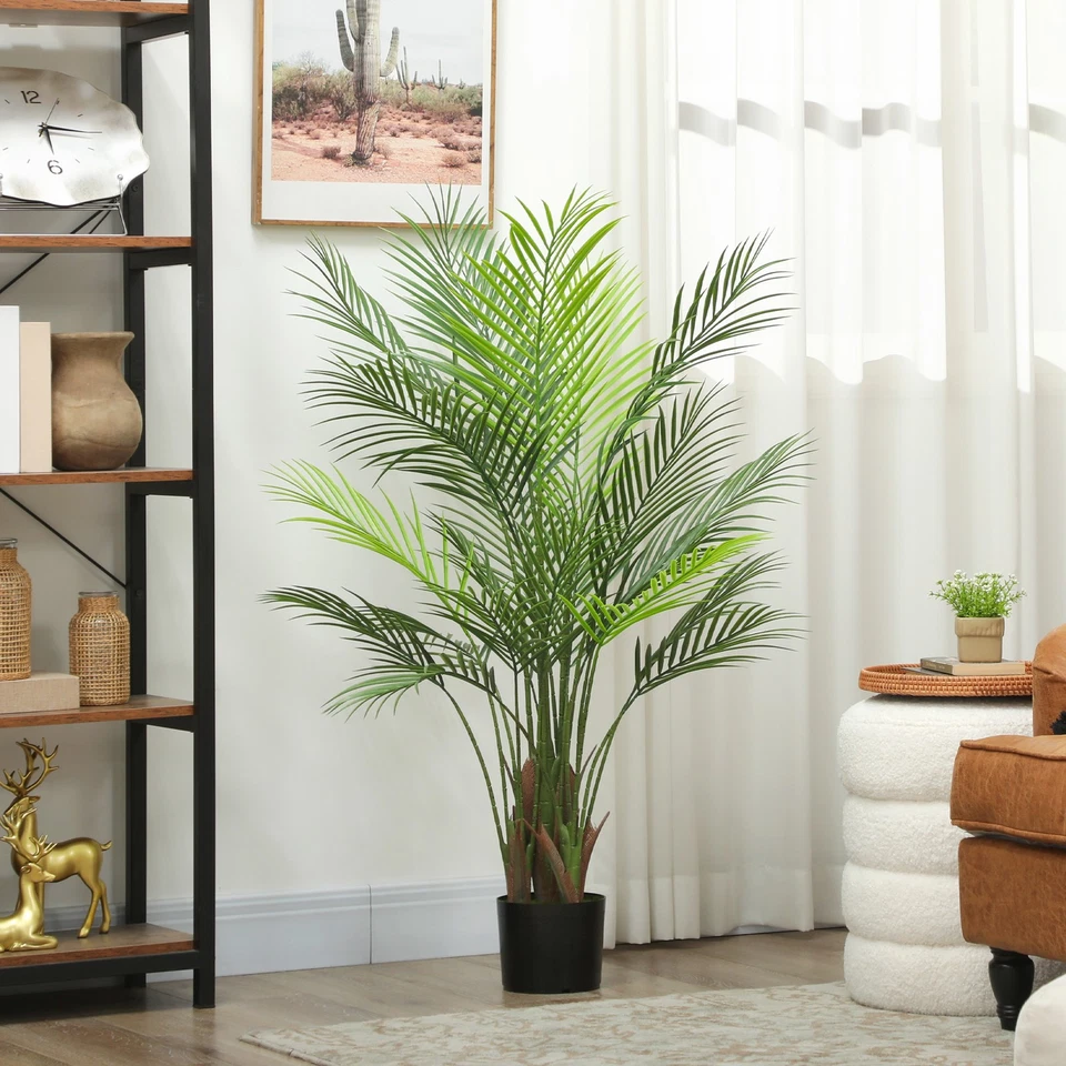 Künstliche Palme groß 120cm Kunstpflanze, Plastik Künstliche Pflanzen im Topf - Bild 3 von 4