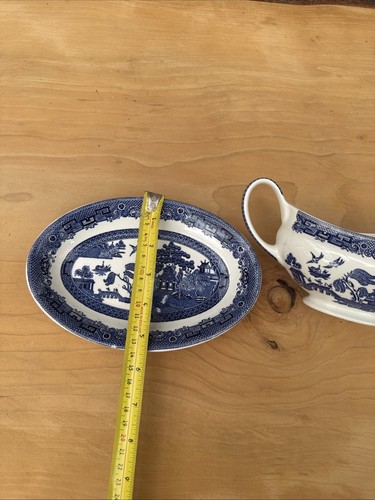 Johnson Bros Brothers Churchill Willow Blue White Dinnerware 6 Pieces Set - Picture 11 of 15