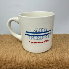 VTG 80s Air Force A Great Way Of Life Coffee Mug Cup USA Military 11oz