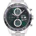TAG HEUER Carrera CV201F.BA0794 Green Dial Chronograph Men's Watch Used From Jap