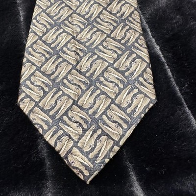 Nature Conservancy Crocodile Silk Tie Mens One Size Pre-Owned Animal Print