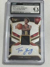 2018-19 Panini Select Trae Young Rookie Jersey Auto RPA /199 Hawks CGC 9.5