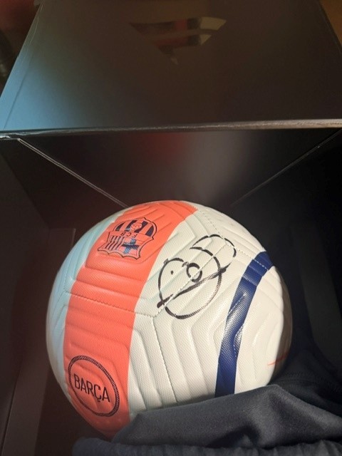 Fanatics Authentic Xavi Hernandez Autographed Barcelona Soccer Ball Under Wraps