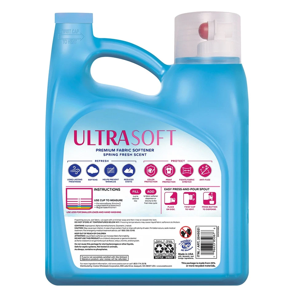 Suavizante de telas ultra suave Kirkland Signature, 257 cargas, 150 fl oz Foto 2 de 2