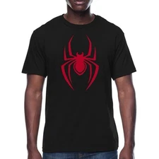 Marvel Spider-Man Miles Morales Symbol Mens Black T-Shirt 2XL