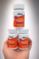 NOW Vitamin D3 10,000 IU High Potency 120 Softgels Set of 3 Immune