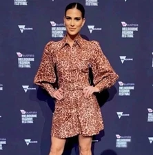 Zimmermann Resistance Safari Mini Dress Size 0 / 8 AU / 4 US Linen Leopard