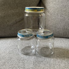 Lot of 3 Vintage Glass Baby Food Jars - Gerber - 1970s Era - Crafts  Storage