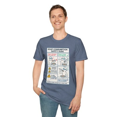 Unisex Softstyle T-Shirt Soup Safety Guide Manual Diagram Instructions
