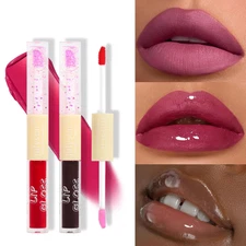 Mirror Jelly Lip Gloss Makeup Cosmetics Liquid Lipstick Double-ended Lip Gloss 