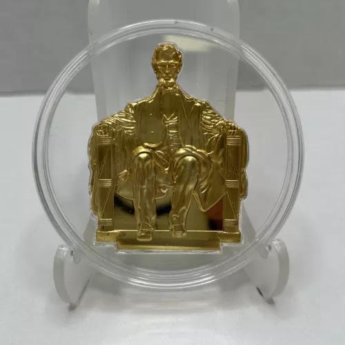 2022 Icons Of America Elizabeth II 2 Cedis Ghana 24k Gold Plated Abraham Lincoln