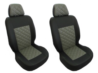 FRONT Seat Covers 1+1 FOR FORD TRANSIT MK7 MK8 CUSTOM GREY Eco Leather