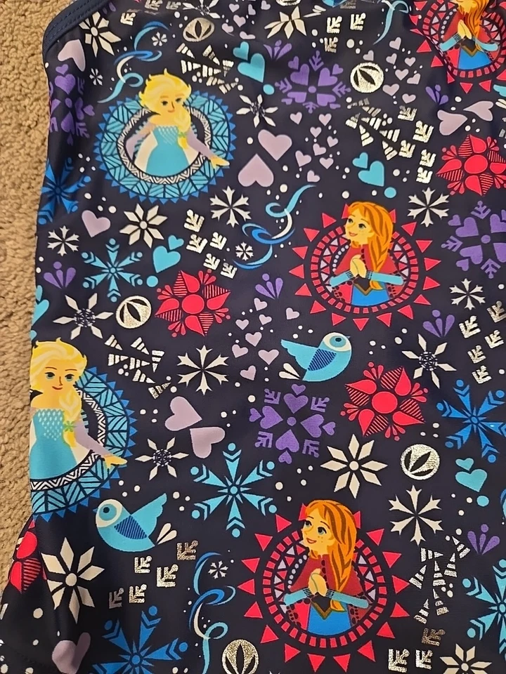 Niños Niñas Disney Store Frozen Anna Elsa Traje de Baño de Una Pieza y Protector contra Erupciones Talla 7/8 Foto 3 de 4