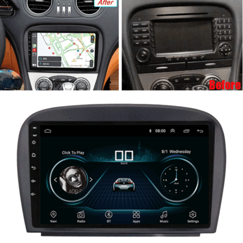 9" Android 10.1 Stereo Radio GPS Head Unit For 05-11 Benz R230 SL500 SL550 SL600 - Foto 1 di 12