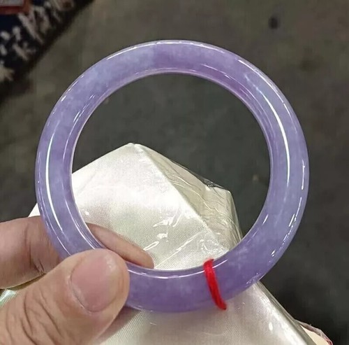Bracciale Braccialetto Giadeite Giada Ghiacciata Lavanda e Viola Certificato Natura Grado AAA 57mm - Foto 7 di 9
