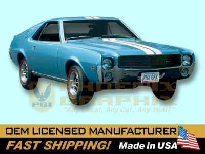 1968 1969 AMC American Motors AMX Go Pack Restoration Decals & Stripes Kit