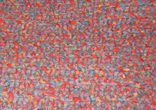 Crocheted Rag Rug 21 x 37 new ribbed rectangle red fabric strip handcrafted 