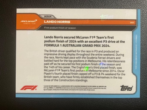 *PICK YOUR CARD* 2024 Topps Now Formula 1 F1 Base Set (UPDATED Jan 22, 2025) - 第 24/172 張圖片