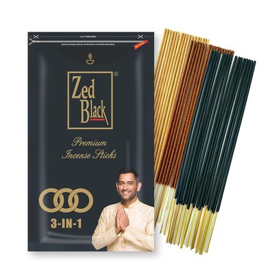 4 X Zed Black 3 in 1 Premium Incense Sticks-Aroma Fragrance Stick for Refreshing