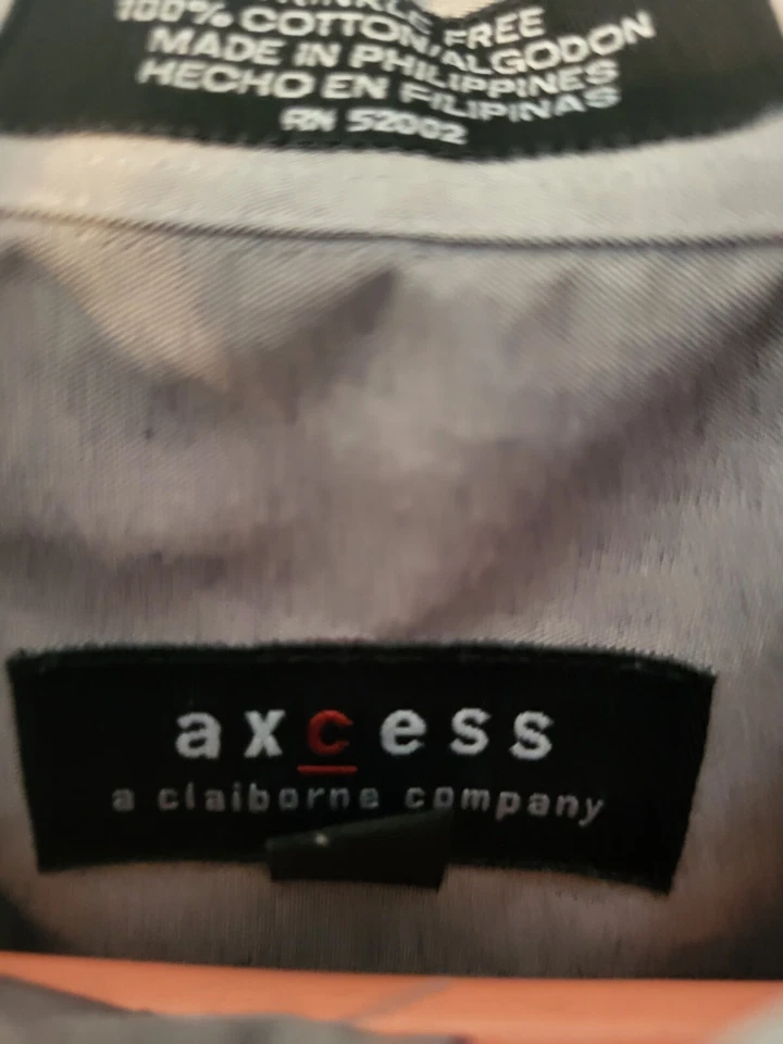 Camisa de vestir Axcess Claiborne talla 18-36/37 manga bolsillo sin arrugas Foto 4 de 4