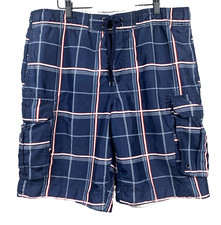 ARIZONA JEANS Board Shorts Men's Sz Med String Elastic Waist Cargo Pockets Swim