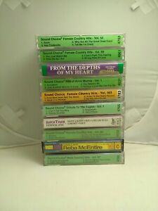 10 Cassette Lot Karaoke Tapes Vintage Accompaniment Country Rock Eagles