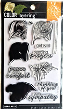 Calla Lily Sympathy Prayers Color Layering Clear Stamp Set Hero Arts CM327 NEW