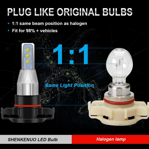 Combo de bombillas antiniebla faros LED 9005 H11 5202 6500K haz alto bajo blanco M9QC - Imagen 17 de 18